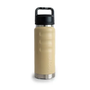 1080ml Grip Bottle With "Guzzler" Wide Mouth - Gritstone Taupe by FRIDGY