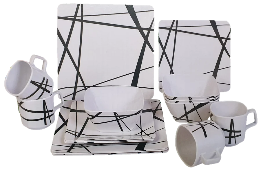 16 Piece Melamine Dinner Set - Mystique