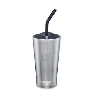 16oz Insulated Tumbler (with Straw Lid) Brushed Stainless by KLEAN KANTEEN
