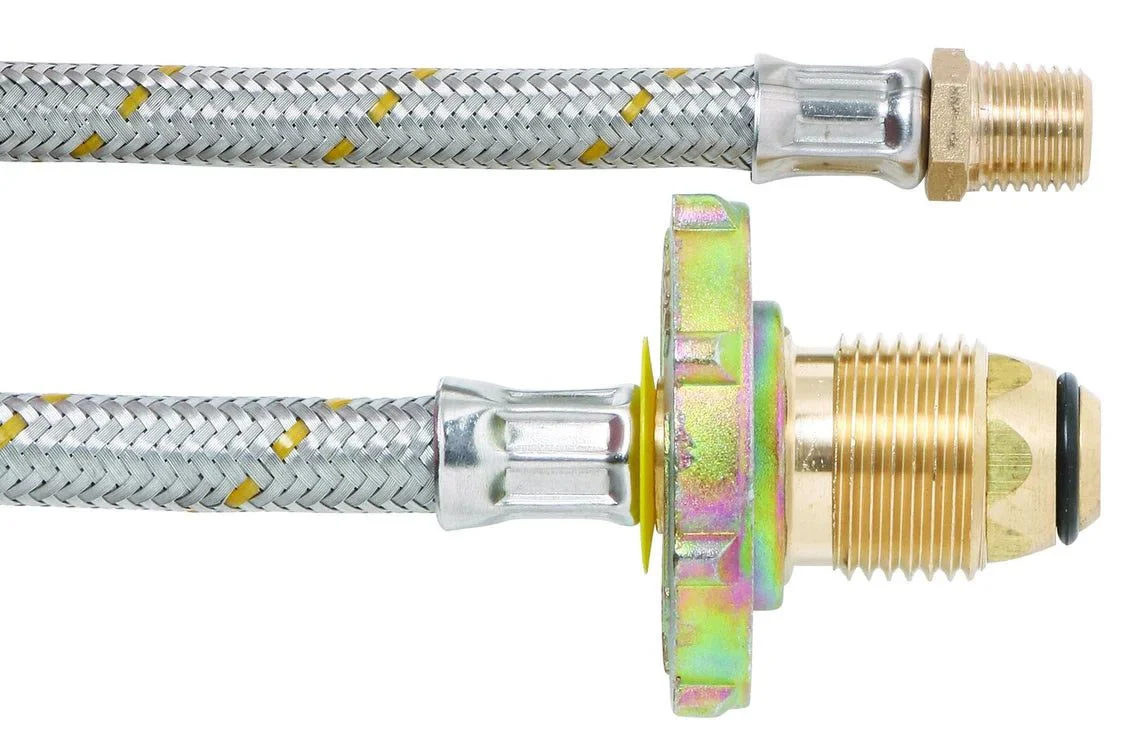 6mm SS Pigtail 1/4 Inverted Flare x POL H/Wheel - 450mm