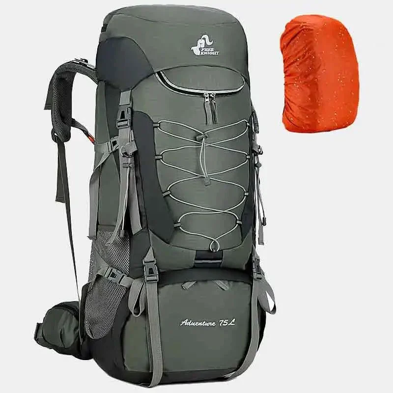 75L Camping BackpackWaterproof Rucksack Green