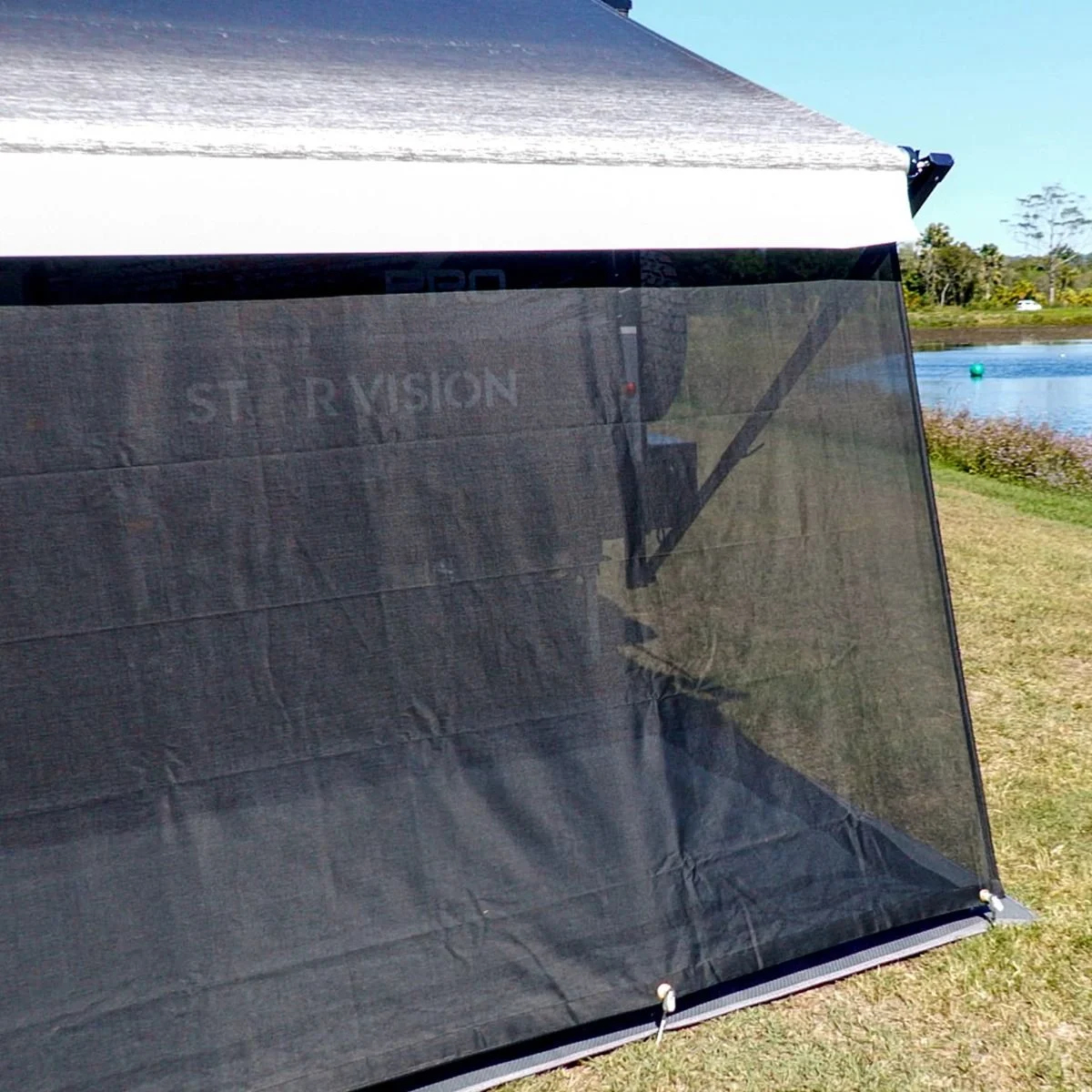 Aussie Traveller Sunblocker Long Side Wall - Black - 4.57m (16')