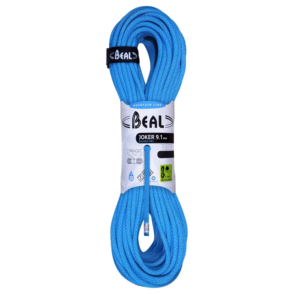 Beal Joker 9.1mm Unicore 60M Rope - Golden Dry - Blue