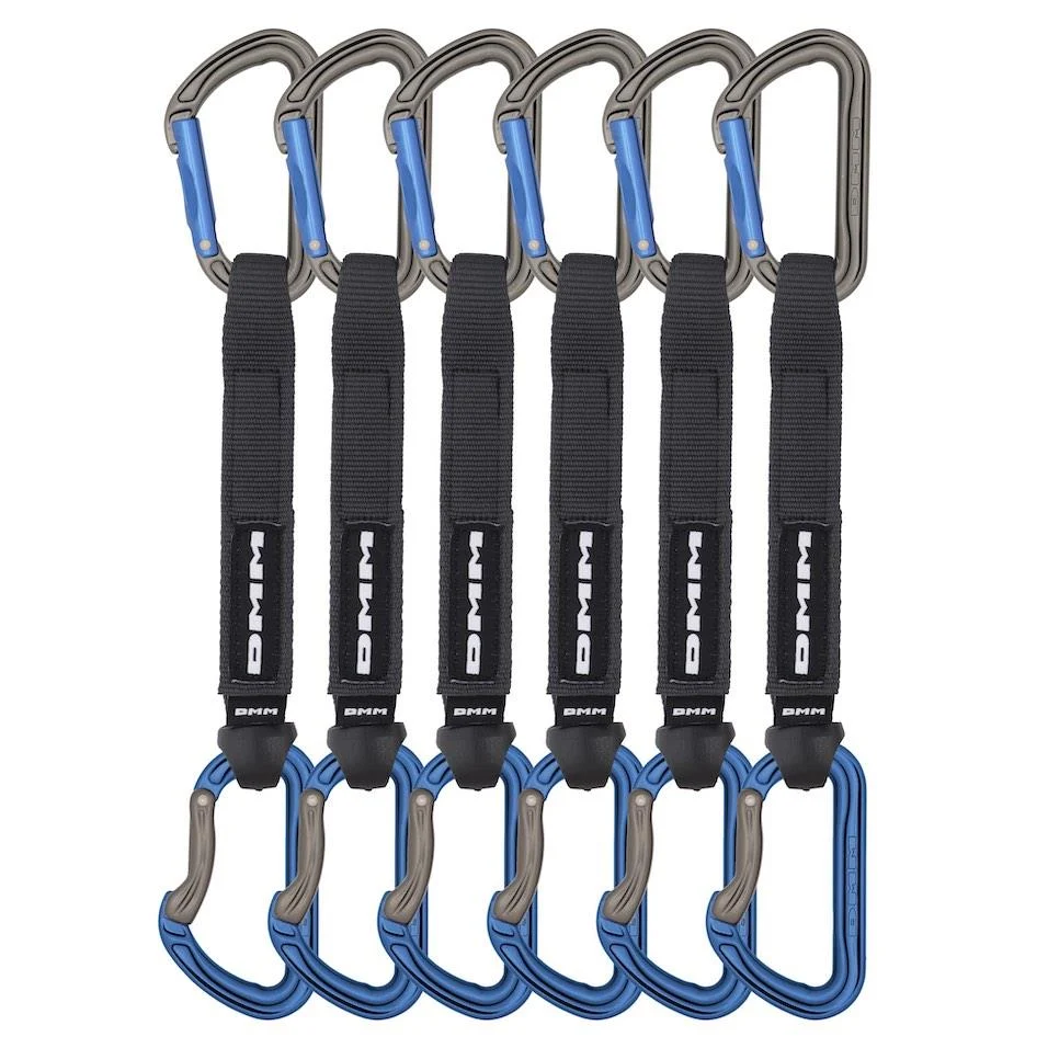 DMM Shadow Quickdraw Titanium/Blue 18cm 6 Pack
