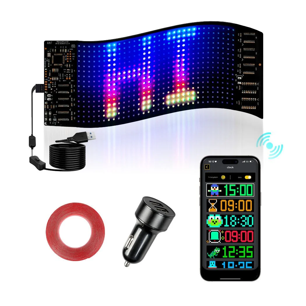 Emitto Programmable LED Sign 70x173mm Matrix Panel Foldable Message Display