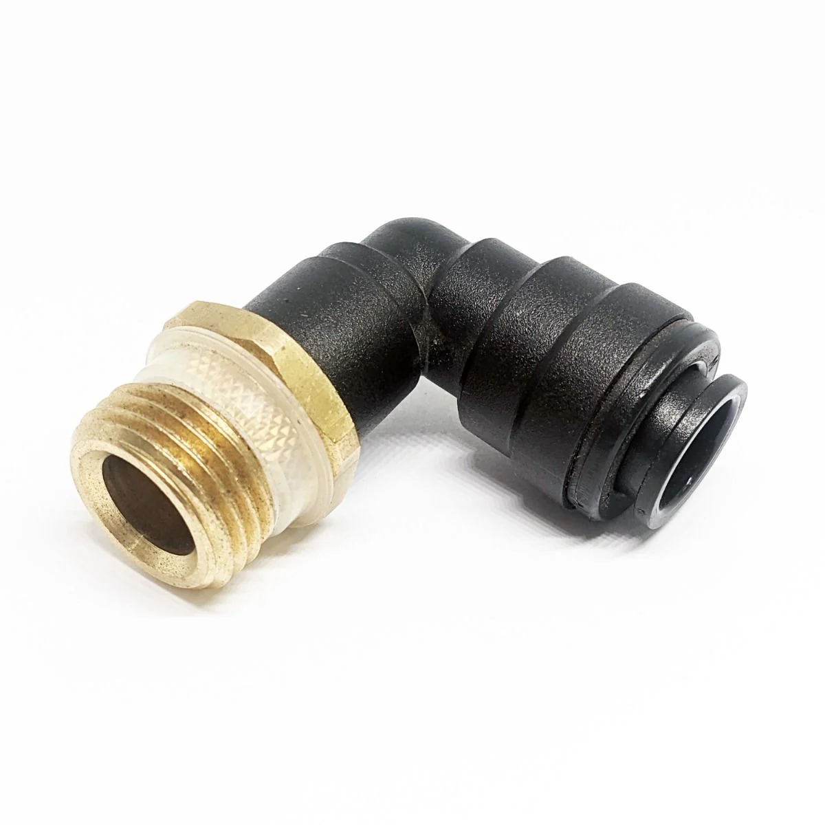 John Guest 1/2" Brass Male Adapter With 12mm Plastic Elbow - RM091214