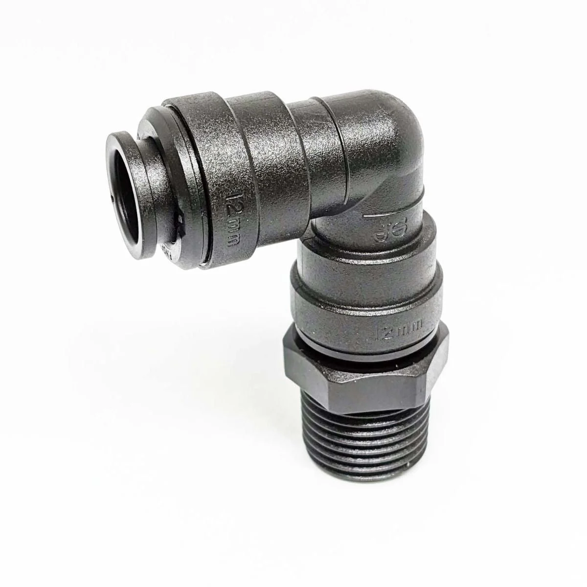 John Guest 12mm Tube OD x 1/2" BSPT Plastic Swivel Elbows Male