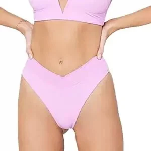L Space Pointelle Rib Court Bikini Bottom