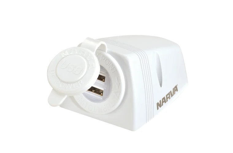 NARVA Surface Mount Dual USB White 81154WBL