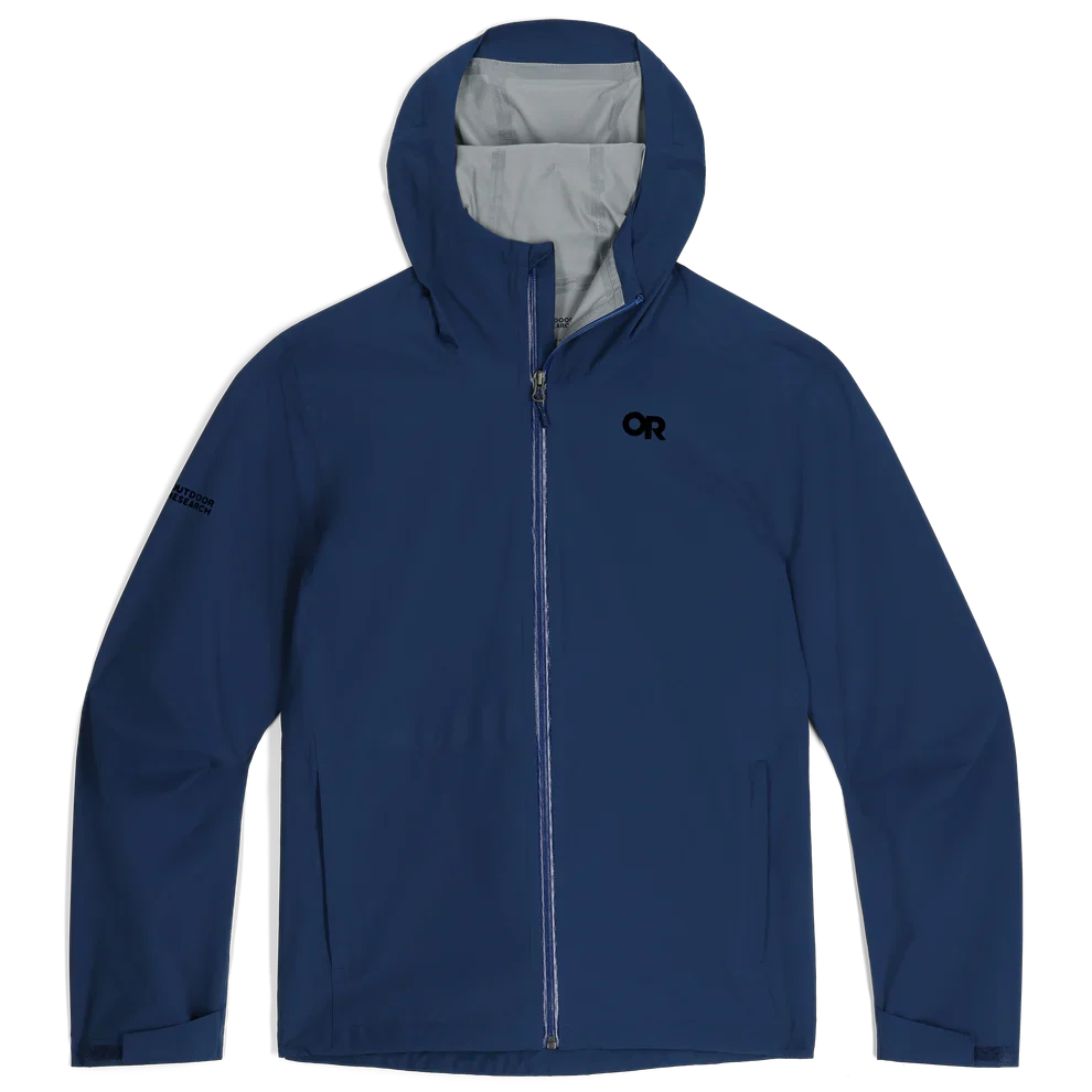 Outdoor Research Mens Stratoburst Stretch Rain Jacket Solid Cenote