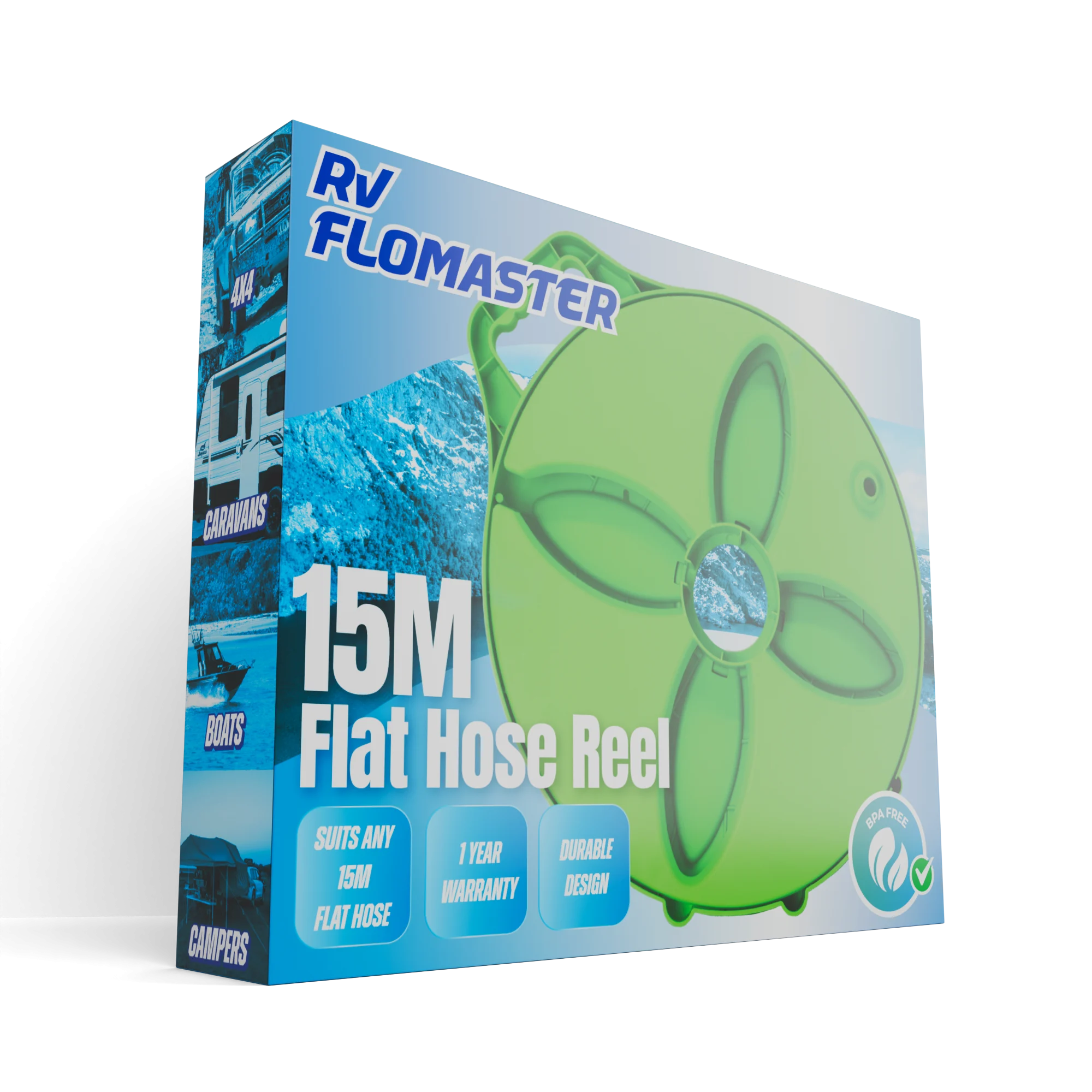 RV Flomaster 15m Flat Hose Reel