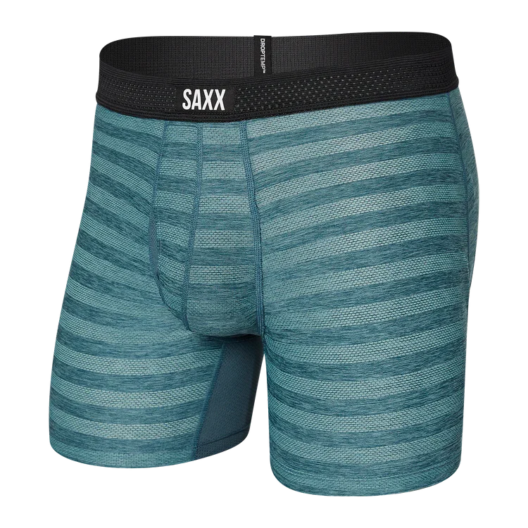 SAXX Droptemp Cooling Mesh Boxer Brief Fly Washed Teal Heather