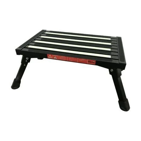 TRA BLACK ILLUMINATING Single Folding Portable Caravan Camping Step
