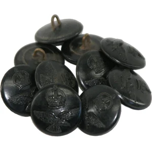 WW2 RAAF Buttons x 10- MILITARY SURPLUS